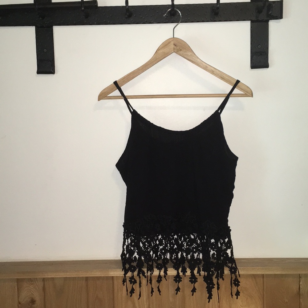Black & floral tank/crop top